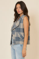 Plaid Open Front Sleeveless Jacket-Vests-Krush Kandy, Women's Online Fashion Boutique Located in Phoenix, Arizona (Scottsdale Area)