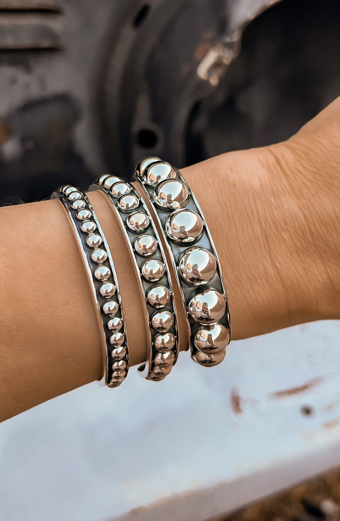 Sterling Silver Studded cuffs | PREORDER NOW OPEN!-Bracelets-Krush Kandy, Women's Online Fashion Boutique Located in Phoenix, Arizona (Scottsdale Area)