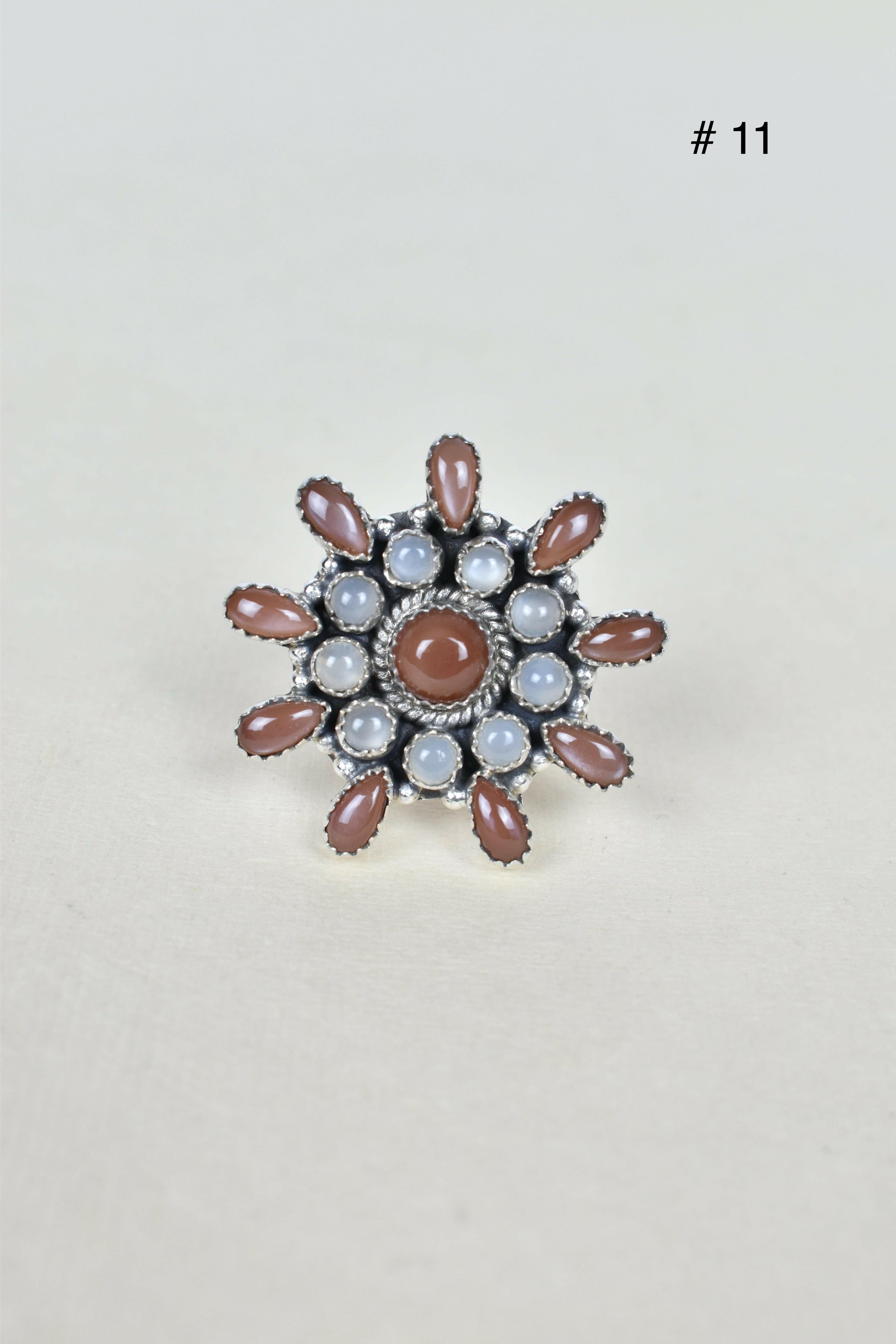 Chocolate Moonstone & Stone Cluster Sterling Silver Rings-Cluster Rings-Krush Kandy, Women's Online Fashion Boutique Located in Phoenix, Arizona (Scottsdale Area)