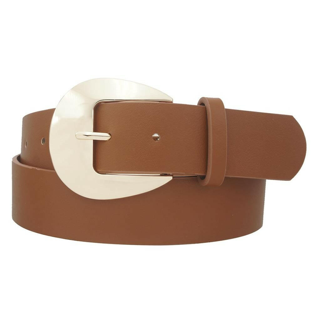Saffiano Leather Belt with Rounded Buckle-Belts-Krush Kandy, Women's Online Fashion Boutique Located in Phoenix, Arizona (Scottsdale Area)