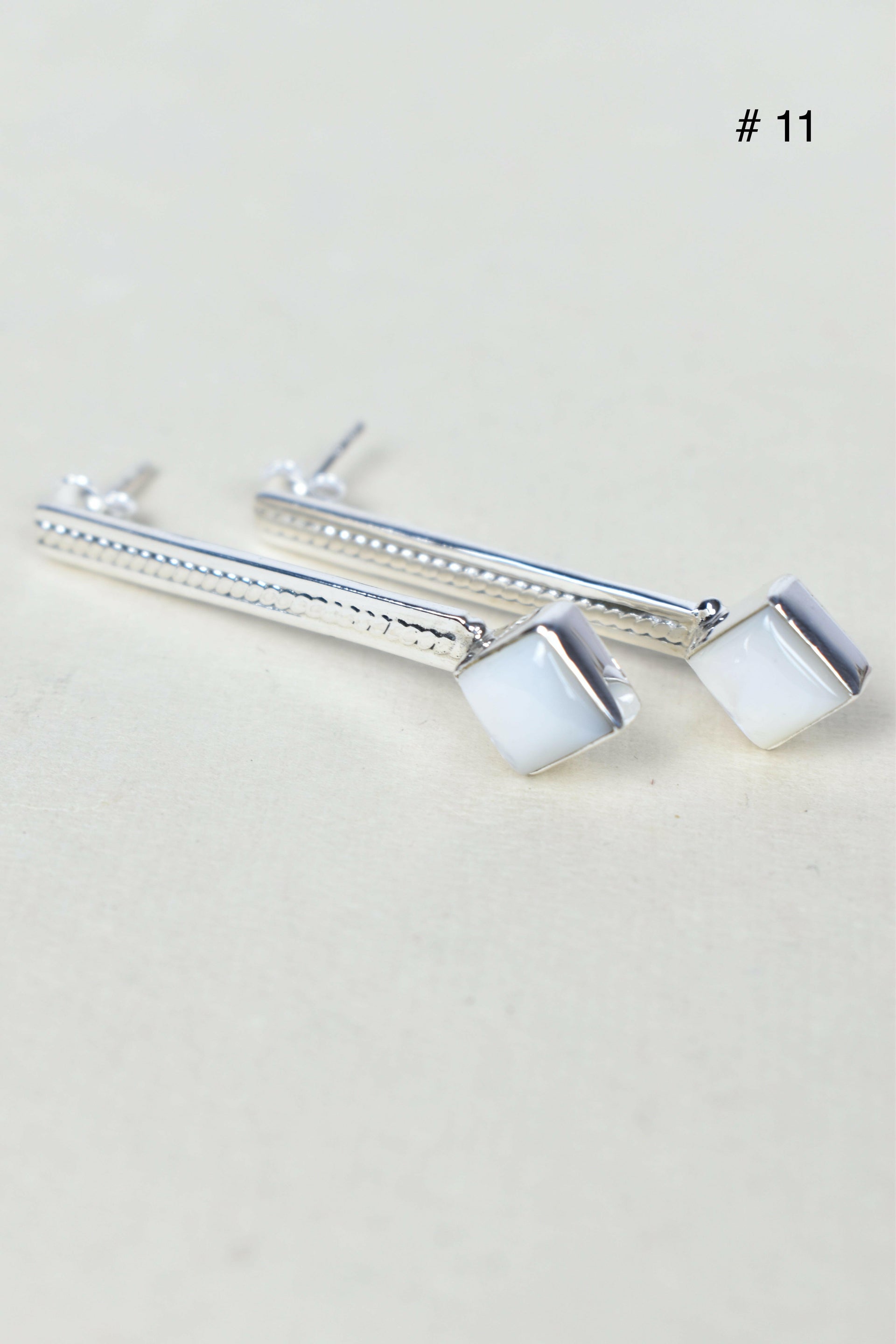 Silver Solitaire Bar Earrings-Drop Earrings-Krush Kandy, Women's Online Fashion Boutique Located in Phoenix, Arizona (Scottsdale Area)