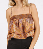 Mittoshop Paisley Patchwork Print Satin Ruffle Crop Cami-Tops-Krush Kandy, Women's Online Fashion Boutique Located in Phoenix, Arizona (Scottsdale Area)
