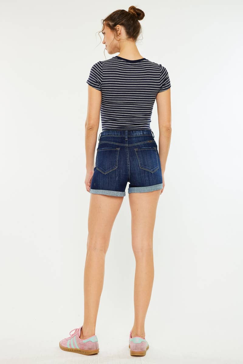 Kancan High-Rise Cuffed Denim Shorts-Shorts-Krush Kandy, Women's Online Fashion Boutique Located in Phoenix, Arizona (Scottsdale Area)