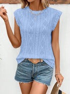 Eyelet Round Neck Cap Sleeve Top-Krush Kandy, Women's Online Fashion Boutique Located in Phoenix, Arizona (Scottsdale Area)