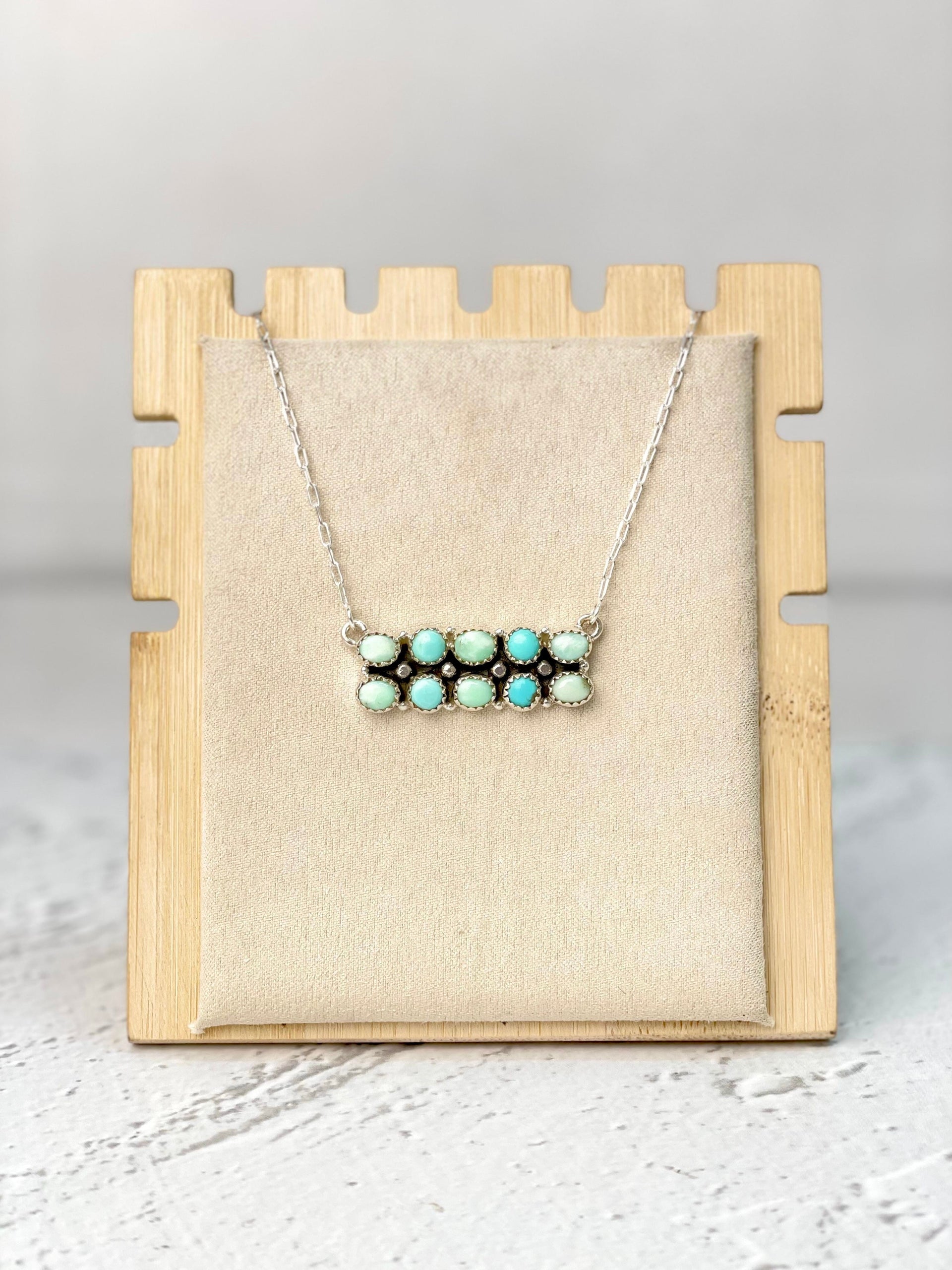 Paloma And Turquoise Bar Necklace Bno. 33-Necklaces-Krush Kandy, Women's Online Fashion Boutique Located in Phoenix, Arizona (Scottsdale Area)