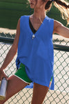 Side Slit V-Neck Tank-Tanks-Krush Kandy, Women's Online Fashion Boutique Located in Phoenix, Arizona (Scottsdale Area)