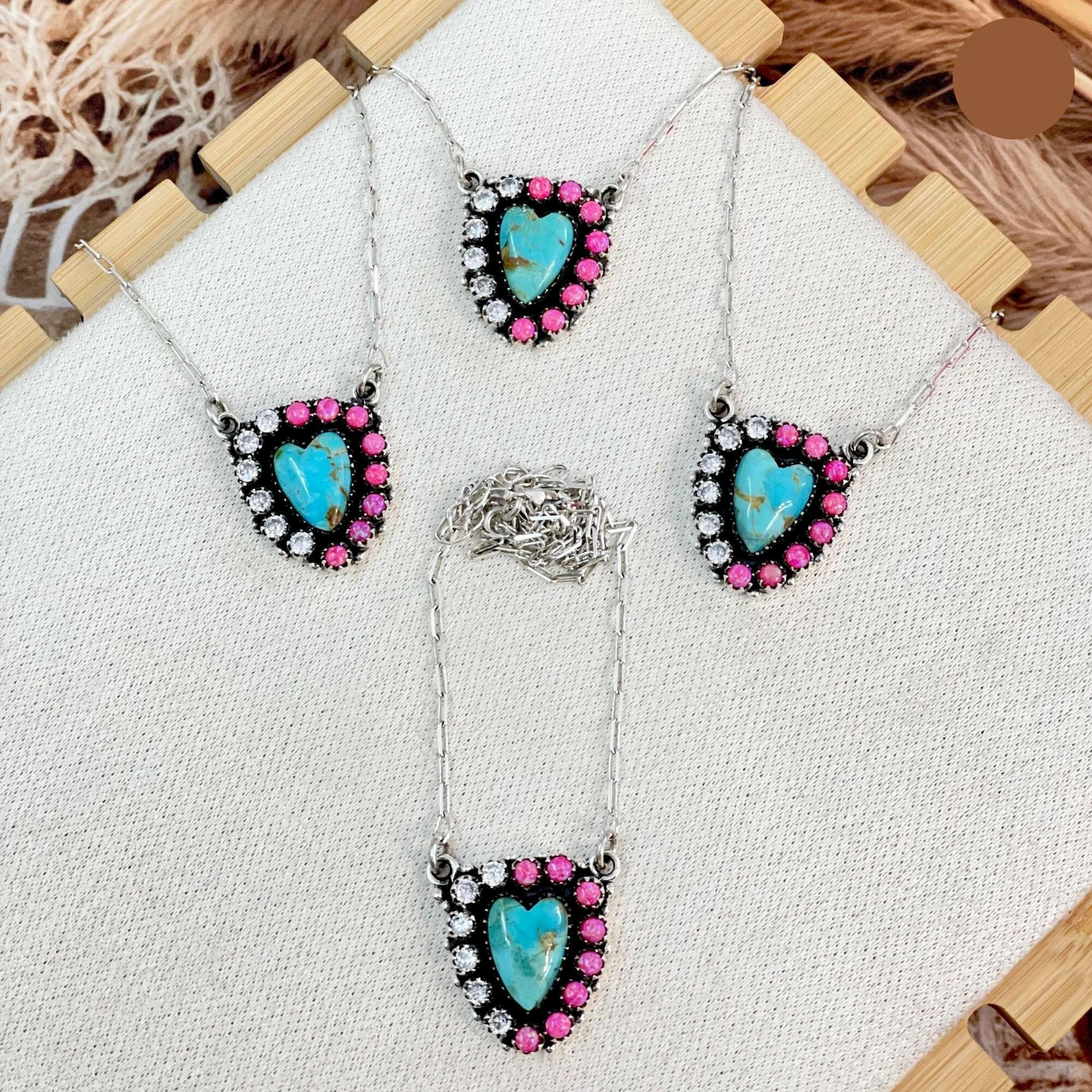 You Complete Me Heart Stone Necklace-Necklaces-Krush Kandy, Women's Online Fashion Boutique Located in Phoenix, Arizona (Scottsdale Area)