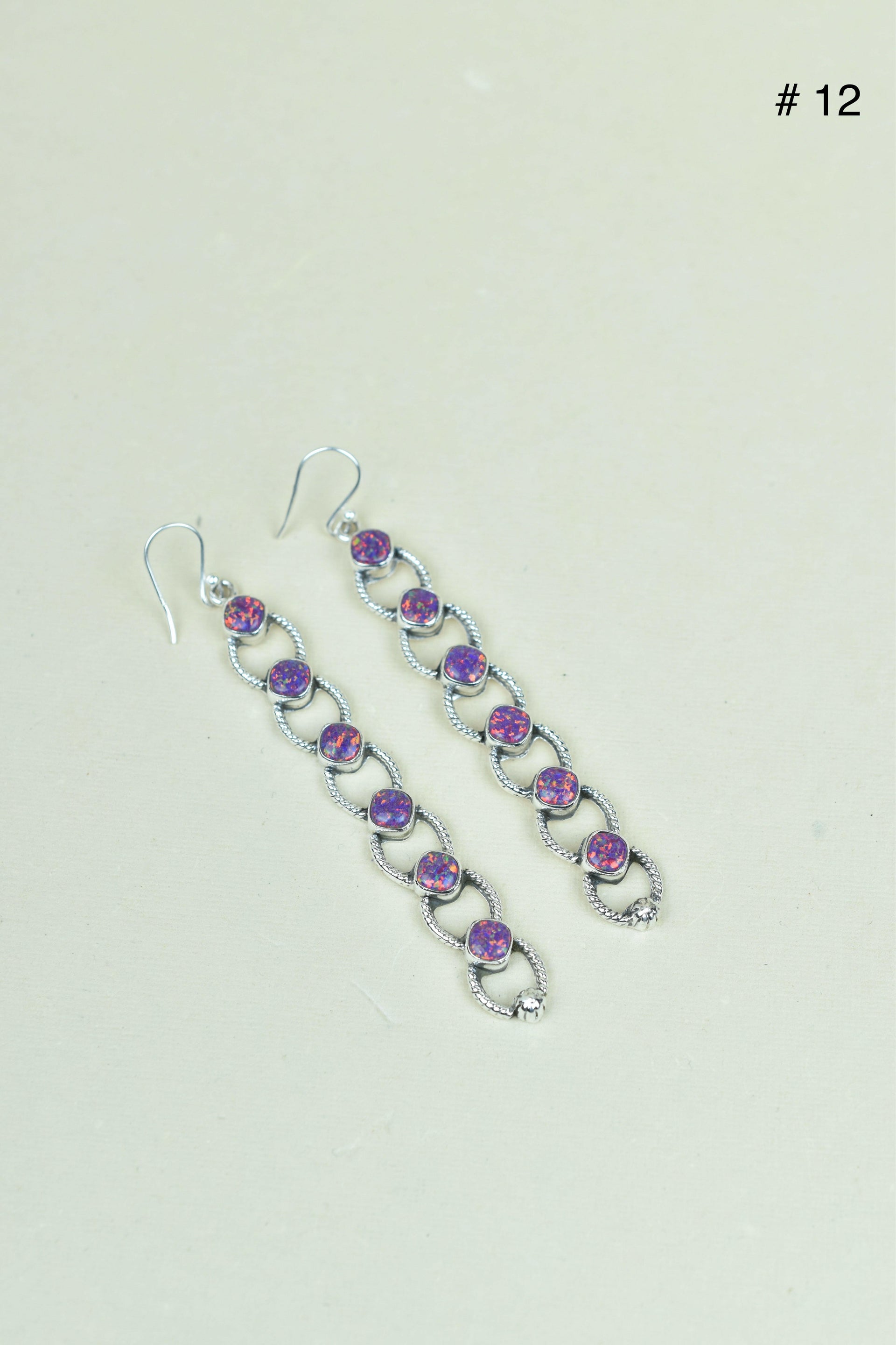 Sterling Silver Six Stone Cascading Earrings-Drop Earrings-Krush Kandy, Women's Online Fashion Boutique Located in Phoenix, Arizona (Scottsdale Area)