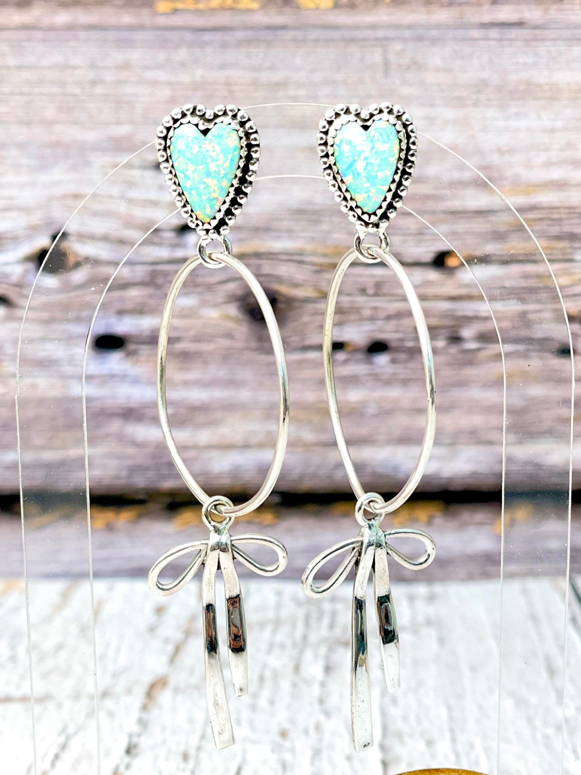 Desert Hearts Sterling Silver Bow Earrings-Earrings-Krush Kandy, Women's Online Fashion Boutique Located in Phoenix, Arizona (Scottsdale Area)