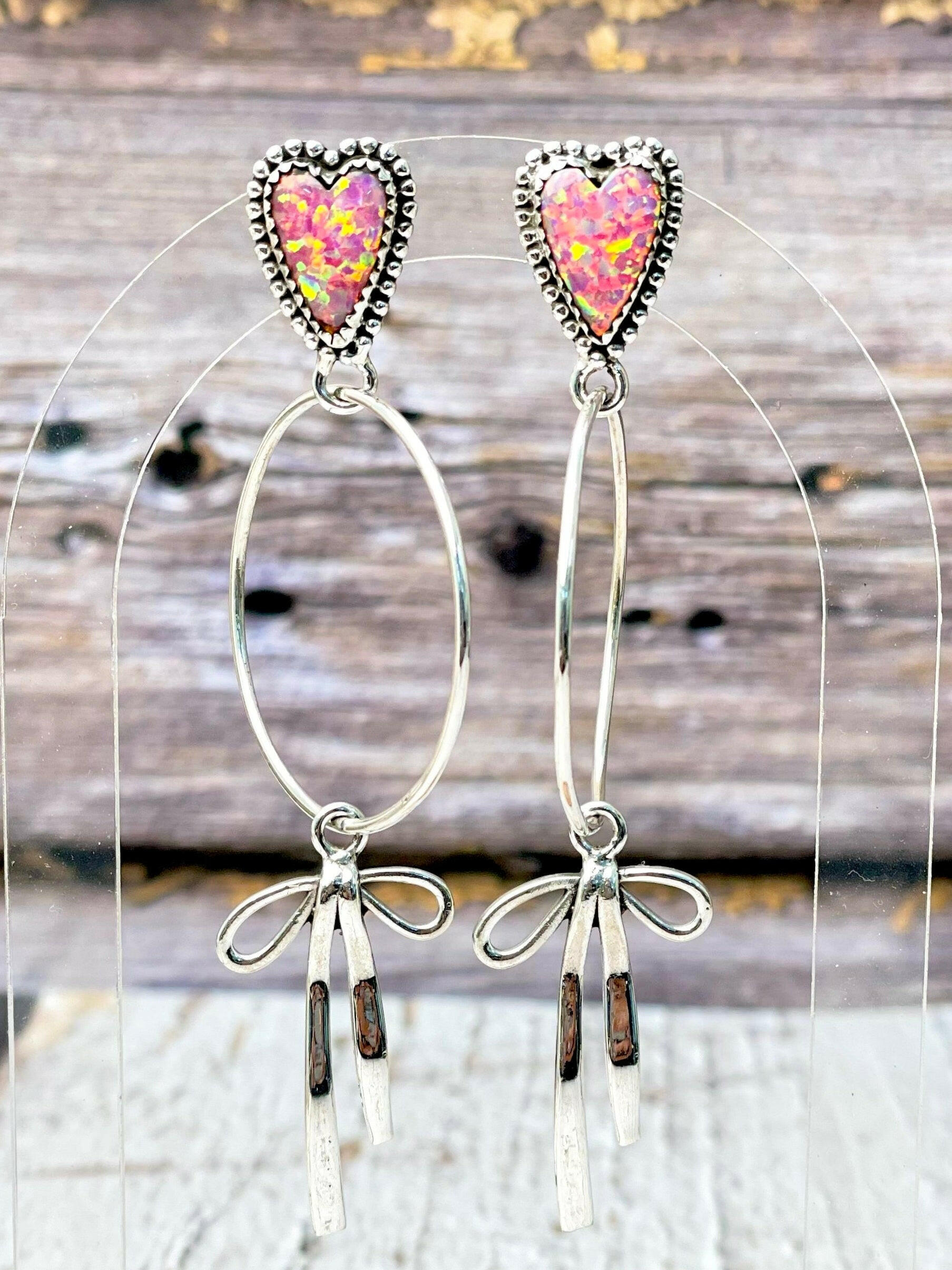 Desert Hearts Sterling Silver Bow Earrings-Earrings-Krush Kandy, Women's Online Fashion Boutique Located in Phoenix, Arizona (Scottsdale Area)