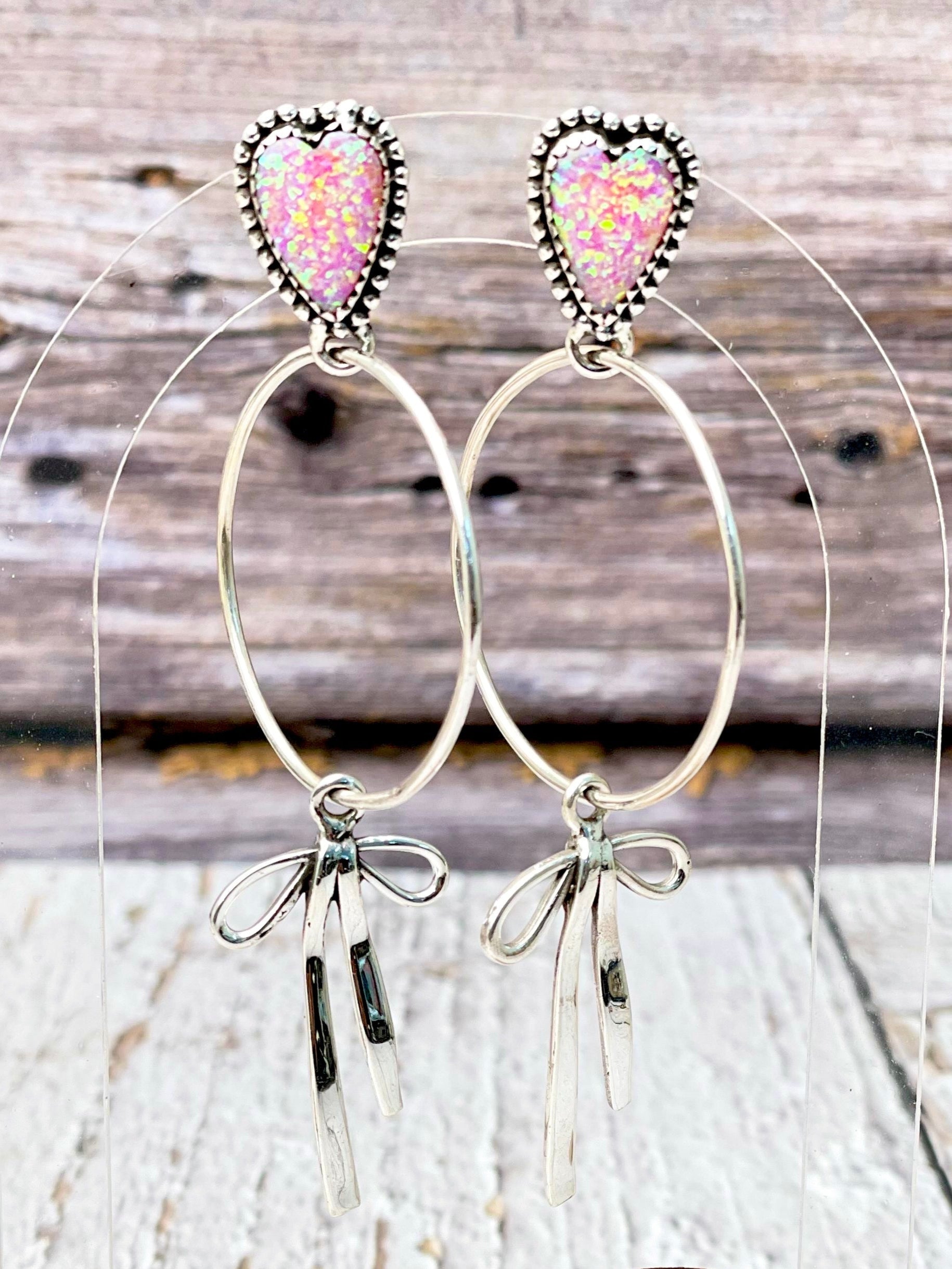 Desert Hearts Sterling Silver Bow Earrings-Earrings-Krush Kandy, Women's Online Fashion Boutique Located in Phoenix, Arizona (Scottsdale Area)