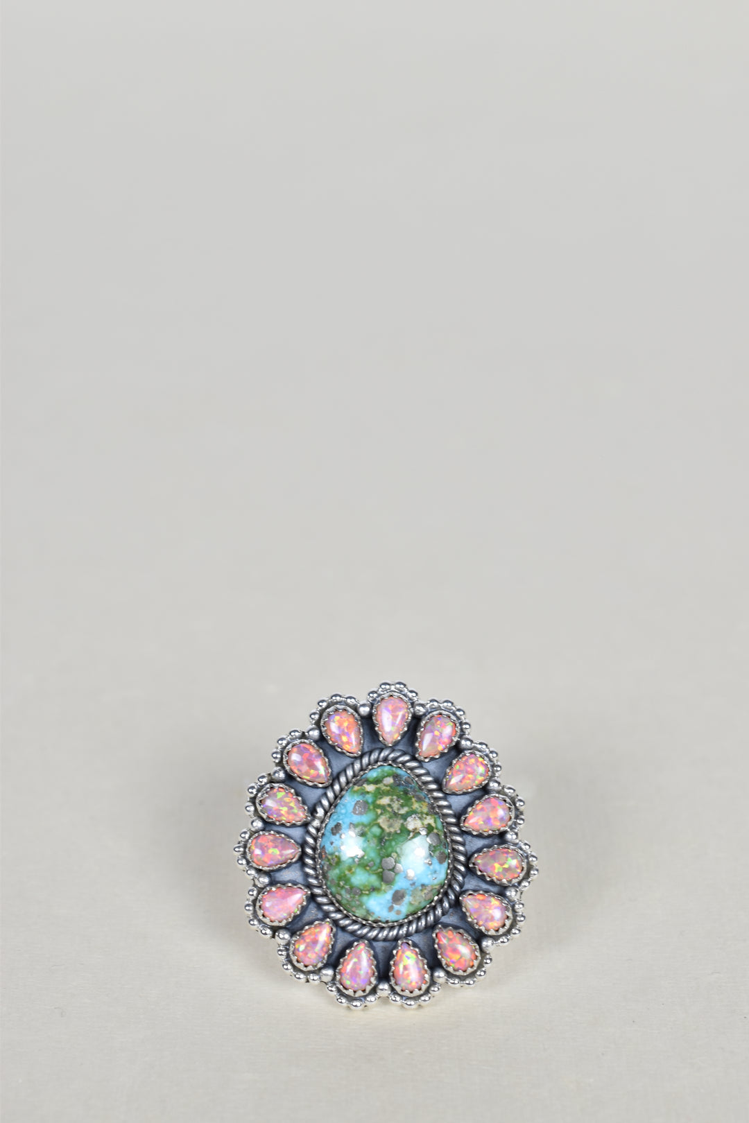 Sonoran Gold Turquoise & Peach Opal One of A Kind Ring-Rings-Krush Kandy, Women's Online Fashion Boutique Located in Phoenix, Arizona (Scottsdale Area)