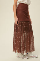 Lace Contrast Maxi Skirt-Skirts-Krush Kandy, Women's Online Fashion Boutique Located in Phoenix, Arizona (Scottsdale Area)