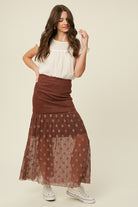 Lace Contrast Maxi Skirt-Skirts-Krush Kandy, Women's Online Fashion Boutique Located in Phoenix, Arizona (Scottsdale Area)