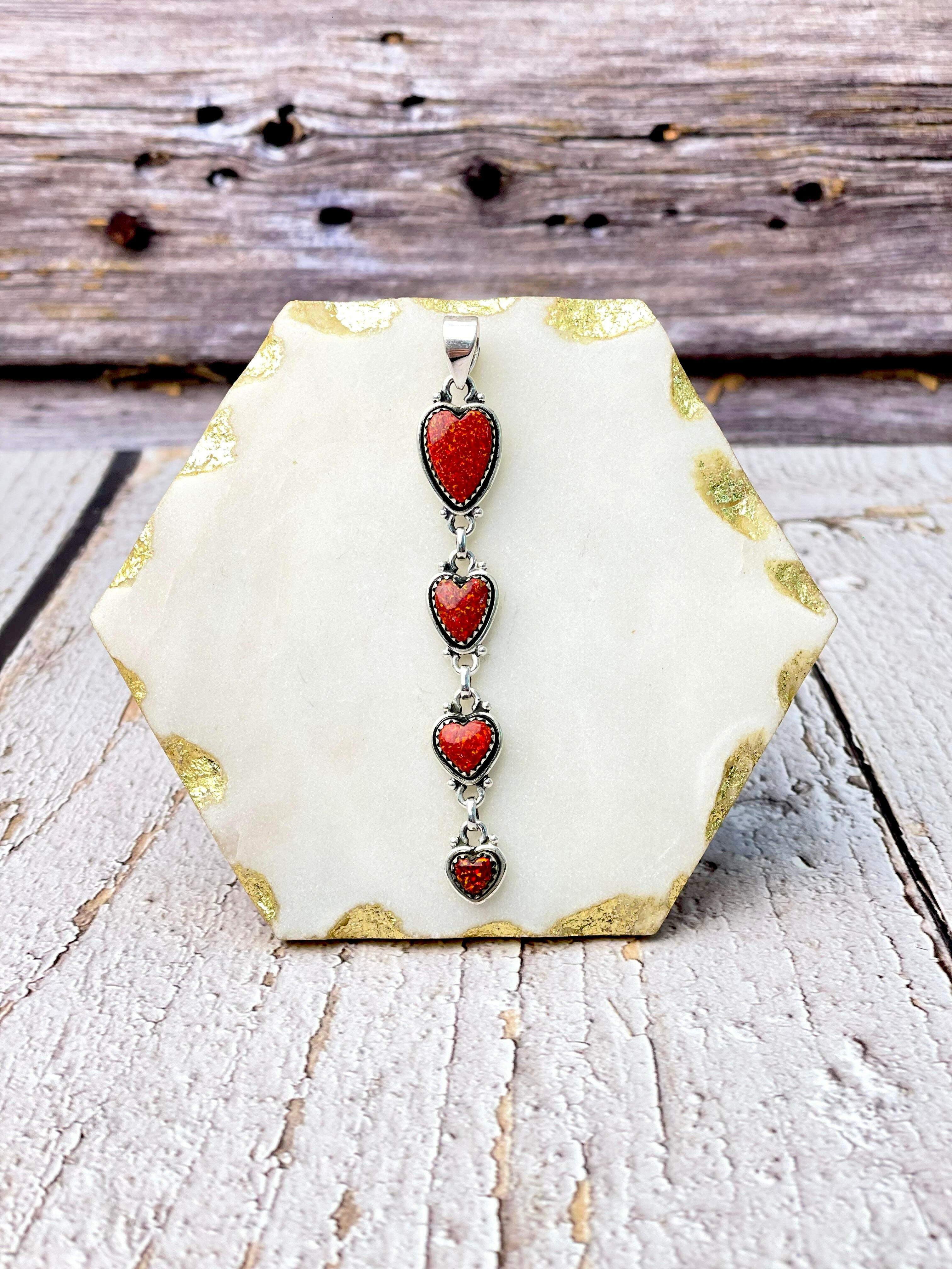 Darling Heart Stone Drop Pendant-Necklaces-Krush Kandy, Women's Online Fashion Boutique Located in Phoenix, Arizona (Scottsdale Area)