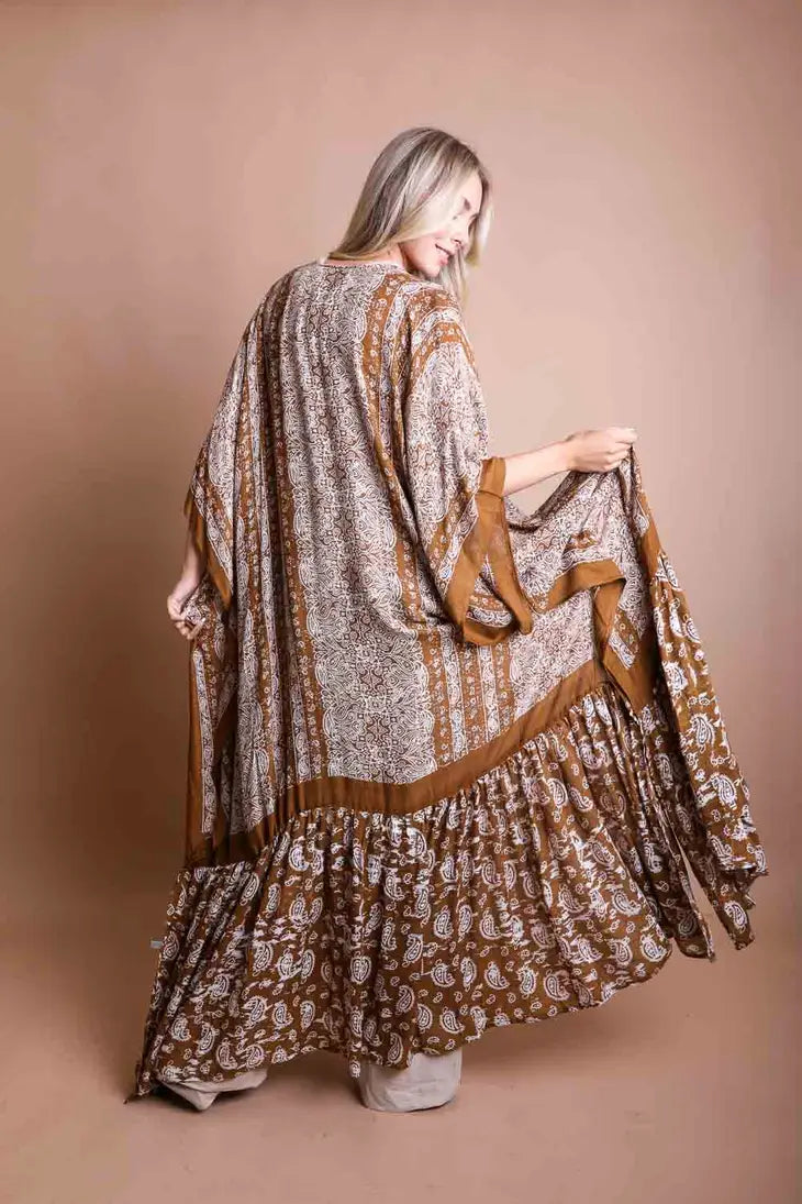 Paisley Free Flow Longline Kimono-Kimonos-Krush Kandy, Women's Online Fashion Boutique Located in Phoenix, Arizona (Scottsdale Area)