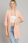 Zoom Meeting Lined Long Blazer Jacket-Blazers-Krush Kandy, Women's Online Fashion Boutique Located in Phoenix, Arizona (Scottsdale Area)