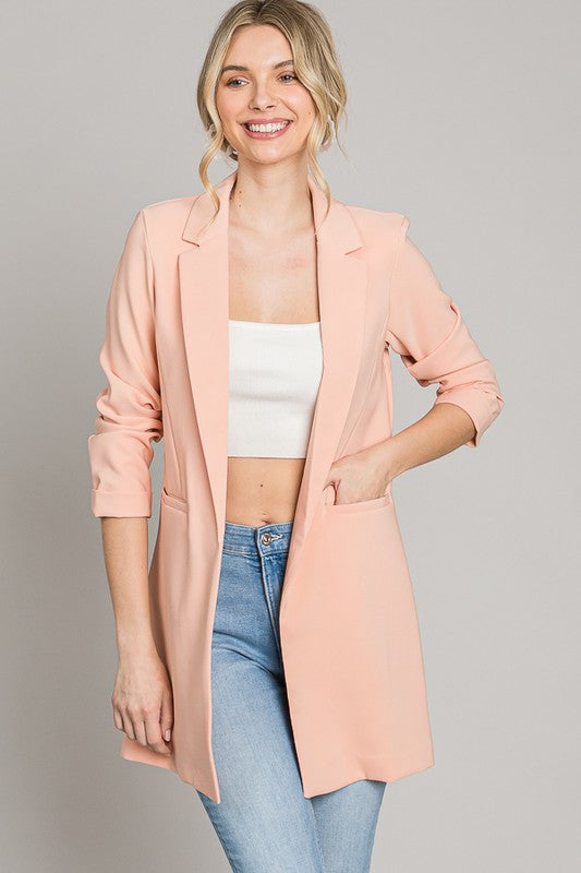 Zoom Meeting Lined Long Blazer Jacket | 10 Colors-Blazers-Krush Kandy, Women's Online Fashion Boutique Located in Phoenix, Arizona (Scottsdale Area)