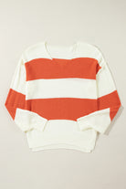 Harvest Stripe V-Neck Sweater-Sweaters-Krush Kandy, Women's Online Fashion Boutique Located in Phoenix, Arizona (Scottsdale Area)