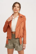 Oversized Faux Suede Biker Jacket-Jackets-Krush Kandy, Women's Online Fashion Boutique Located in Phoenix, Arizona (Scottsdale Area)