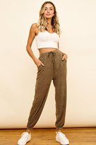 Washed Ribbed Drawstring Jogger-Pants-Krush Kandy, Women's Online Fashion Boutique Located in Phoenix, Arizona (Scottsdale Area)
