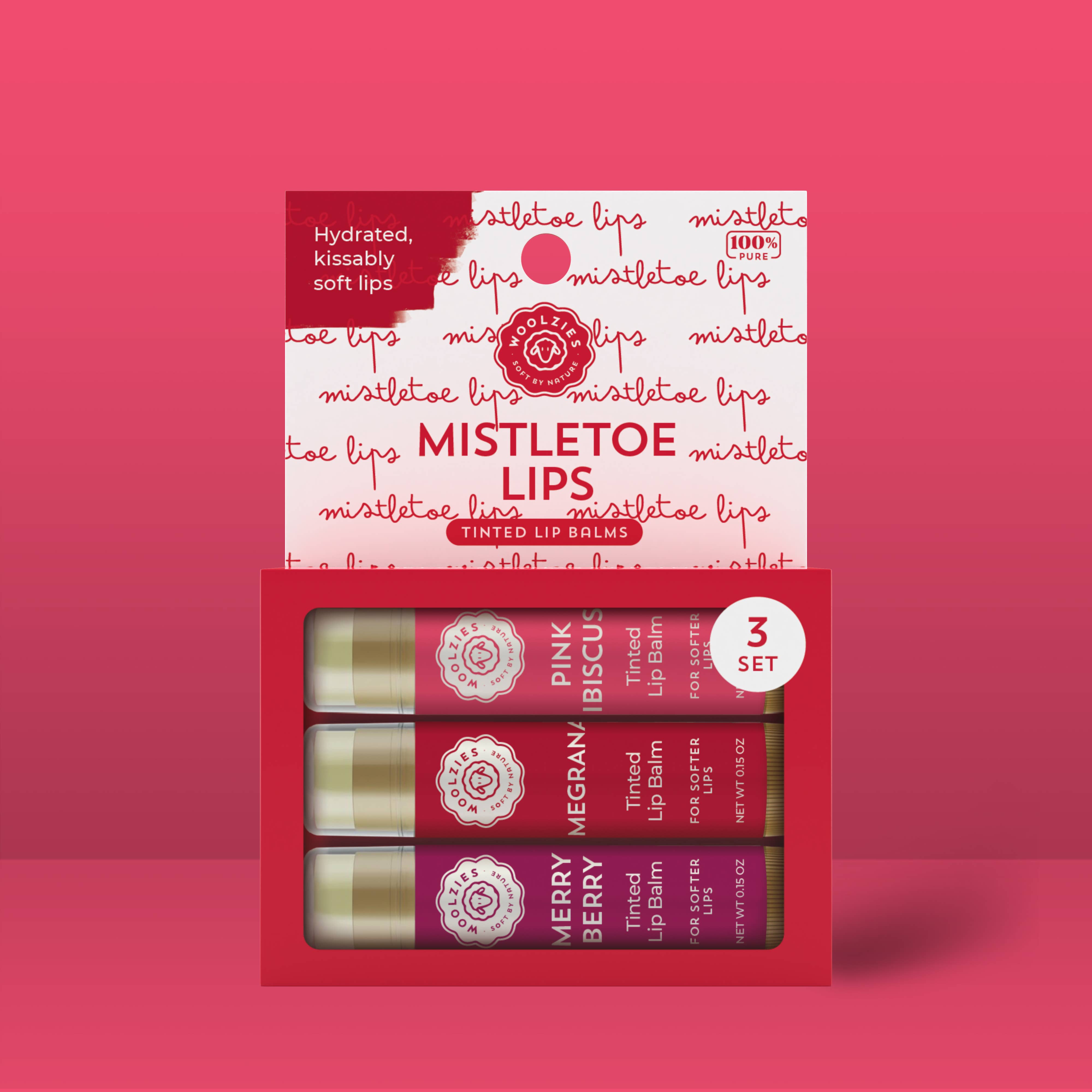 Mistletoe Lips Tinted Lip Balm set Of 3-Accessories-Krush Kandy, Women's Online Fashion Boutique Located in Phoenix, Arizona (Scottsdale Area)
