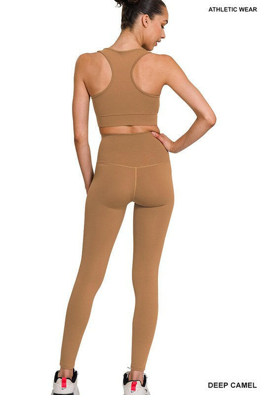 Athletic Racerback Tank Top & Leggings Set-2 Piece Outfit Sets-Krush Kandy, Women's Online Fashion Boutique Located in Phoenix, Arizona (Scottsdale Area)