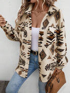 Geometric Button Up Dropped Shoulder Jacket-Krush Kandy, Women's Online Fashion Boutique Located in Phoenix, Arizona (Scottsdale Area)