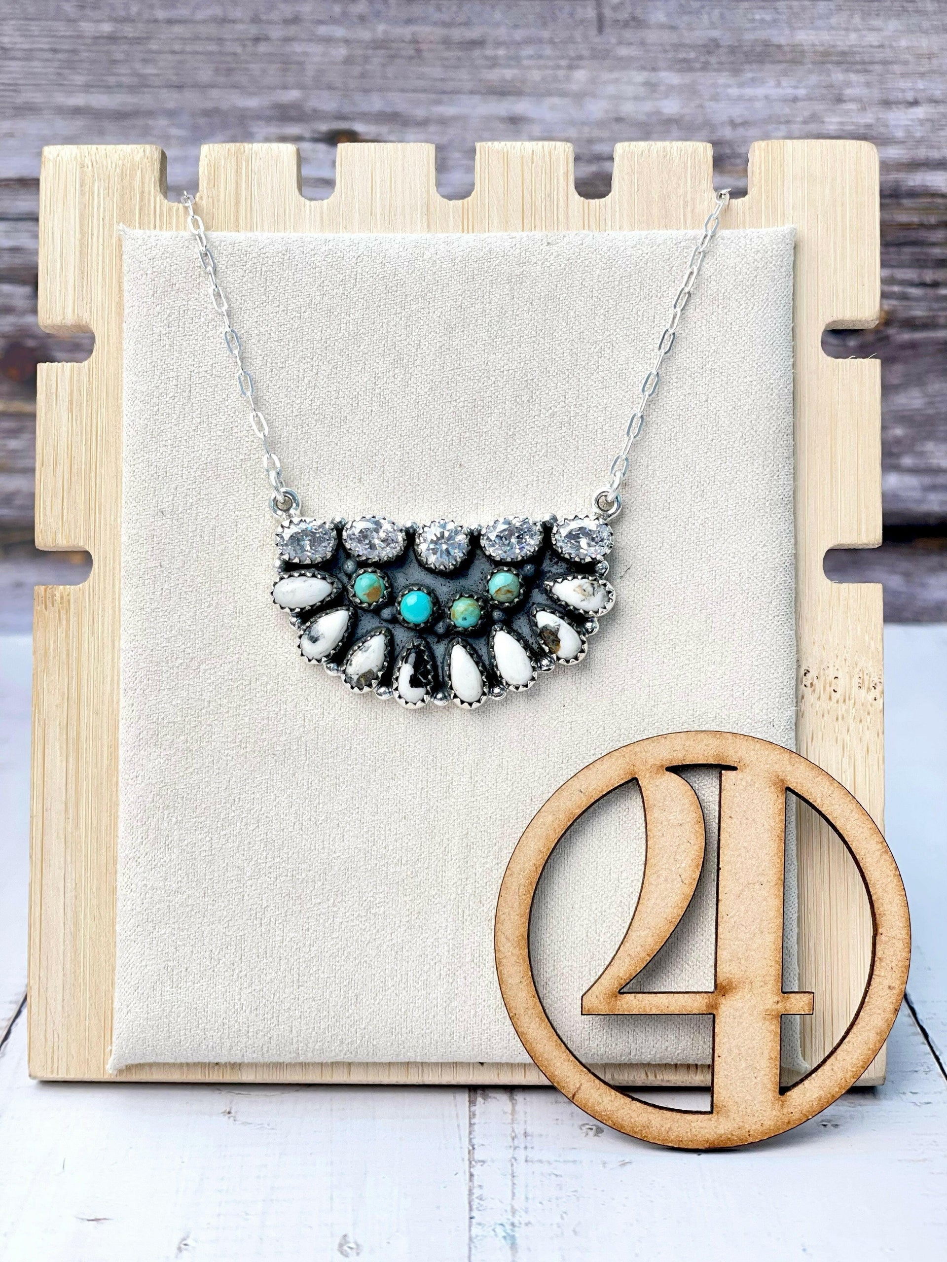 Mega Half Cluster Necklace-Necklaces-Krush Kandy, Women's Online Fashion Boutique Located in Phoenix, Arizona (Scottsdale Area)