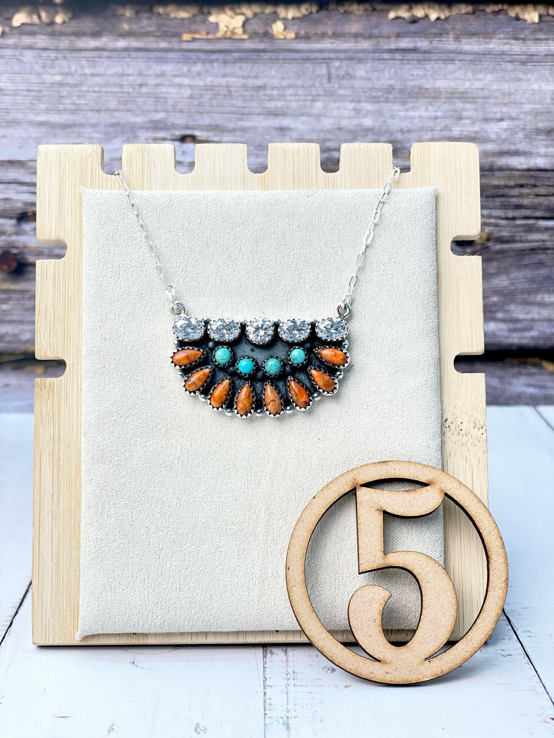 Mega Half Cluster Necklace-Necklaces-Krush Kandy, Women's Online Fashion Boutique Located in Phoenix, Arizona (Scottsdale Area)