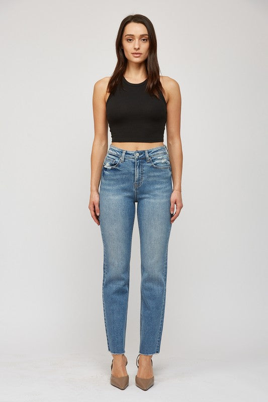Mica Super High Rise Straight Leg Jeans-Denim-Krush Kandy, Women's Online Fashion Boutique Located in Phoenix, Arizona (Scottsdale Area)