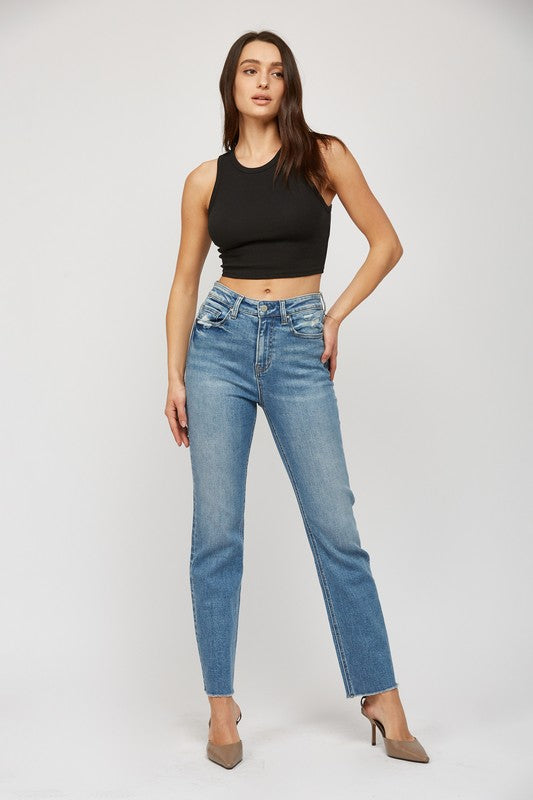 Mica Super High Rise Straight Leg Jeans-Denim-Krush Kandy, Women's Online Fashion Boutique Located in Phoenix, Arizona (Scottsdale Area)