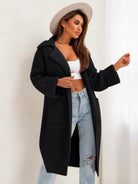 Pocketed Collared Neck Dropped Shoulder Cardigan-Krush Kandy, Women's Online Fashion Boutique Located in Phoenix, Arizona (Scottsdale Area)