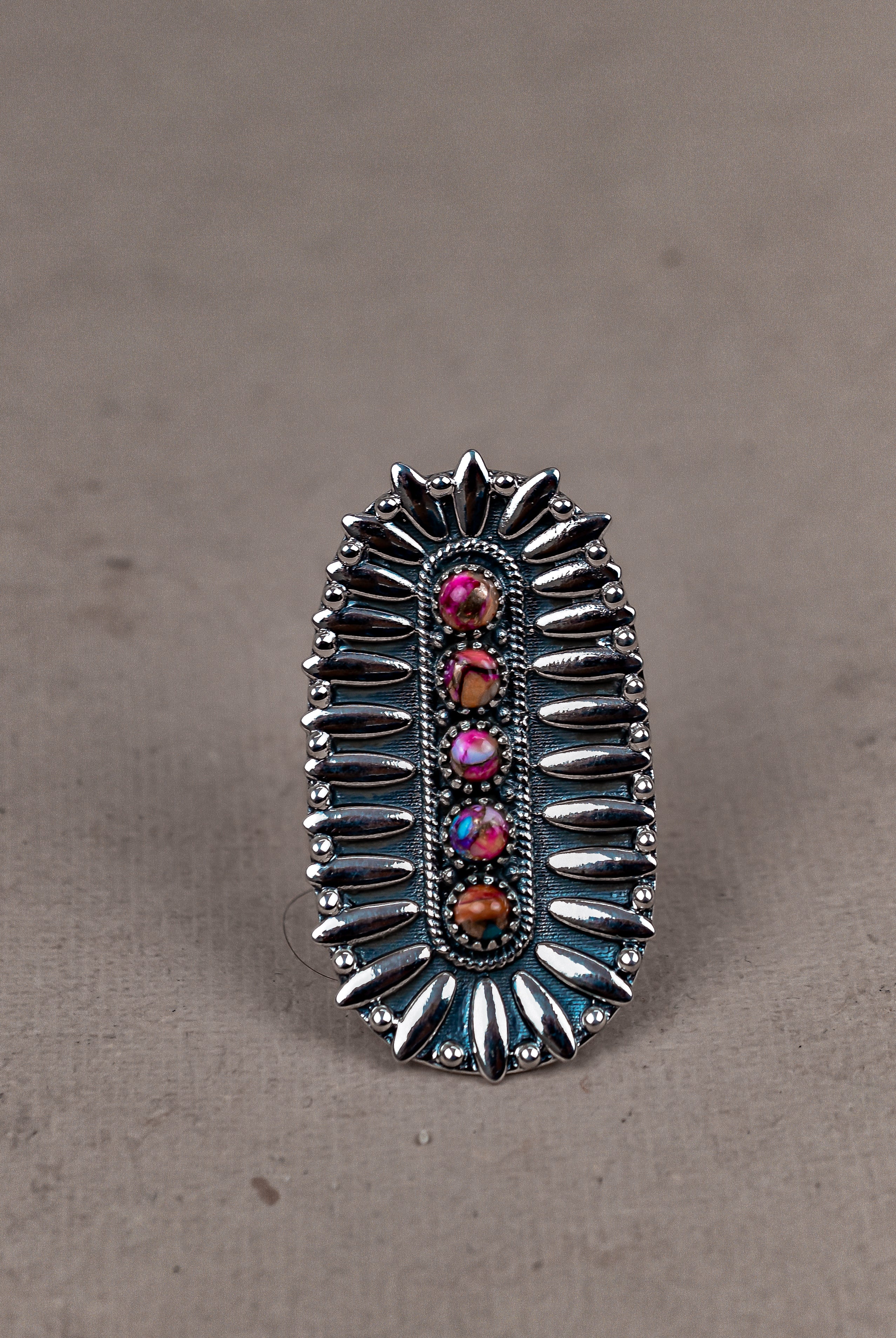 Sterling Silver Jeweled Fossil Crawler Ring-Rings-Krush Kandy, Women's Online Fashion Boutique Located in Phoenix, Arizona (Scottsdale Area)
