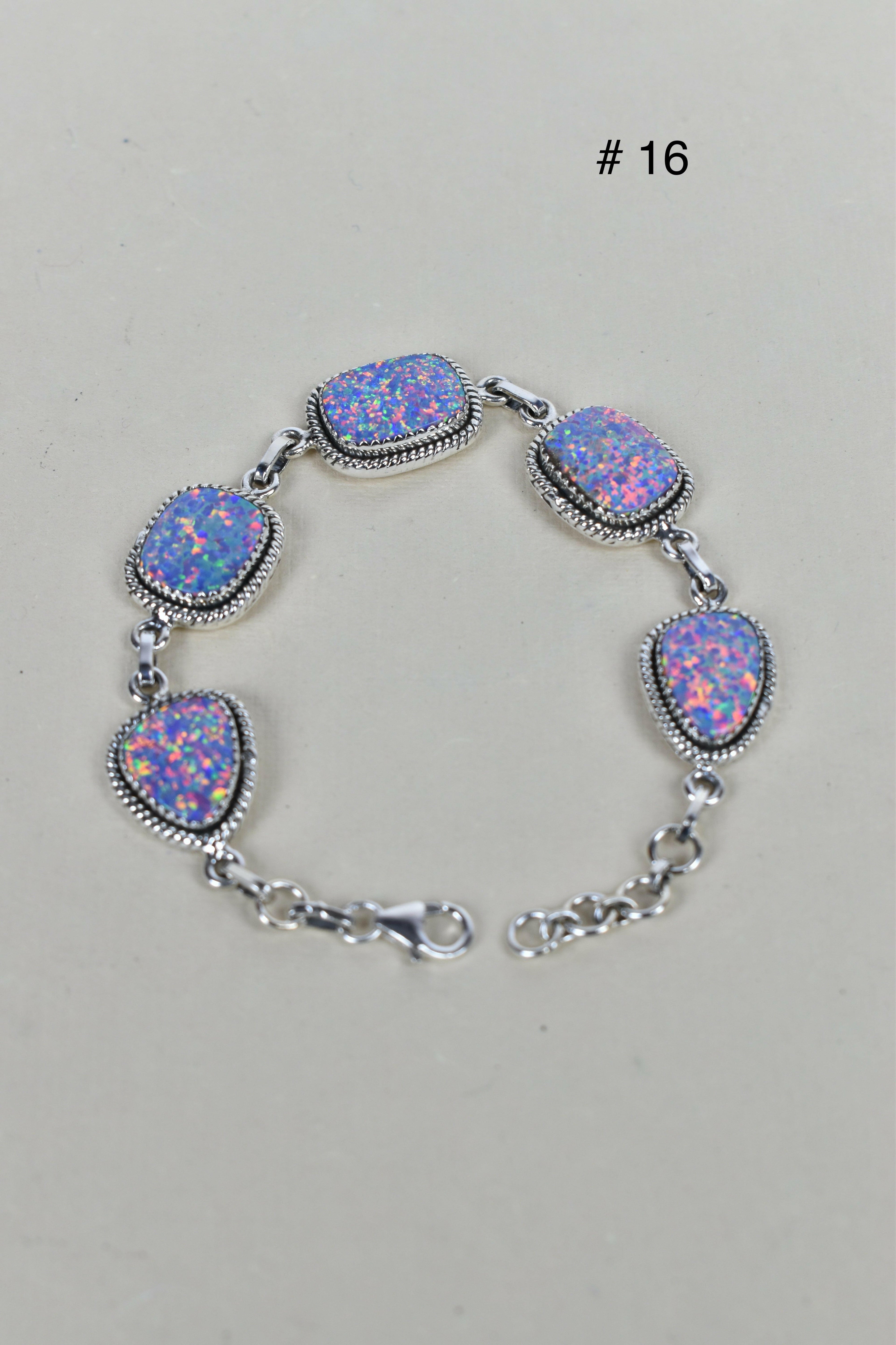 ONE OF A KIND STERLING SILVER 5 STONE BRACELET-Gemstone Bracelets-Krush Kandy, Women's Online Fashion Boutique Located in Phoenix, Arizona (Scottsdale Area)