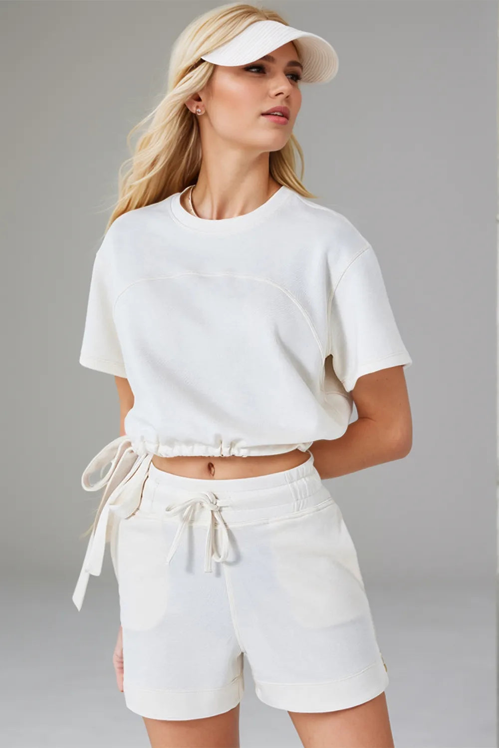 Cinch Me Up Drawstring Crop Tee-Tops-Krush Kandy, Women's Online Fashion Boutique Located in Phoenix, Arizona (Scottsdale Area)
