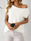 Mandy Boat Neck Short Sleeve Knit Top-Tops-Krush Kandy, Women's Online Fashion Boutique Located in Phoenix, Arizona (Scottsdale Area)