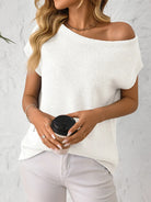 Mandy Boat Neck Short Sleeve Knit Top-Tops-Krush Kandy, Women's Online Fashion Boutique Located in Phoenix, Arizona (Scottsdale Area)