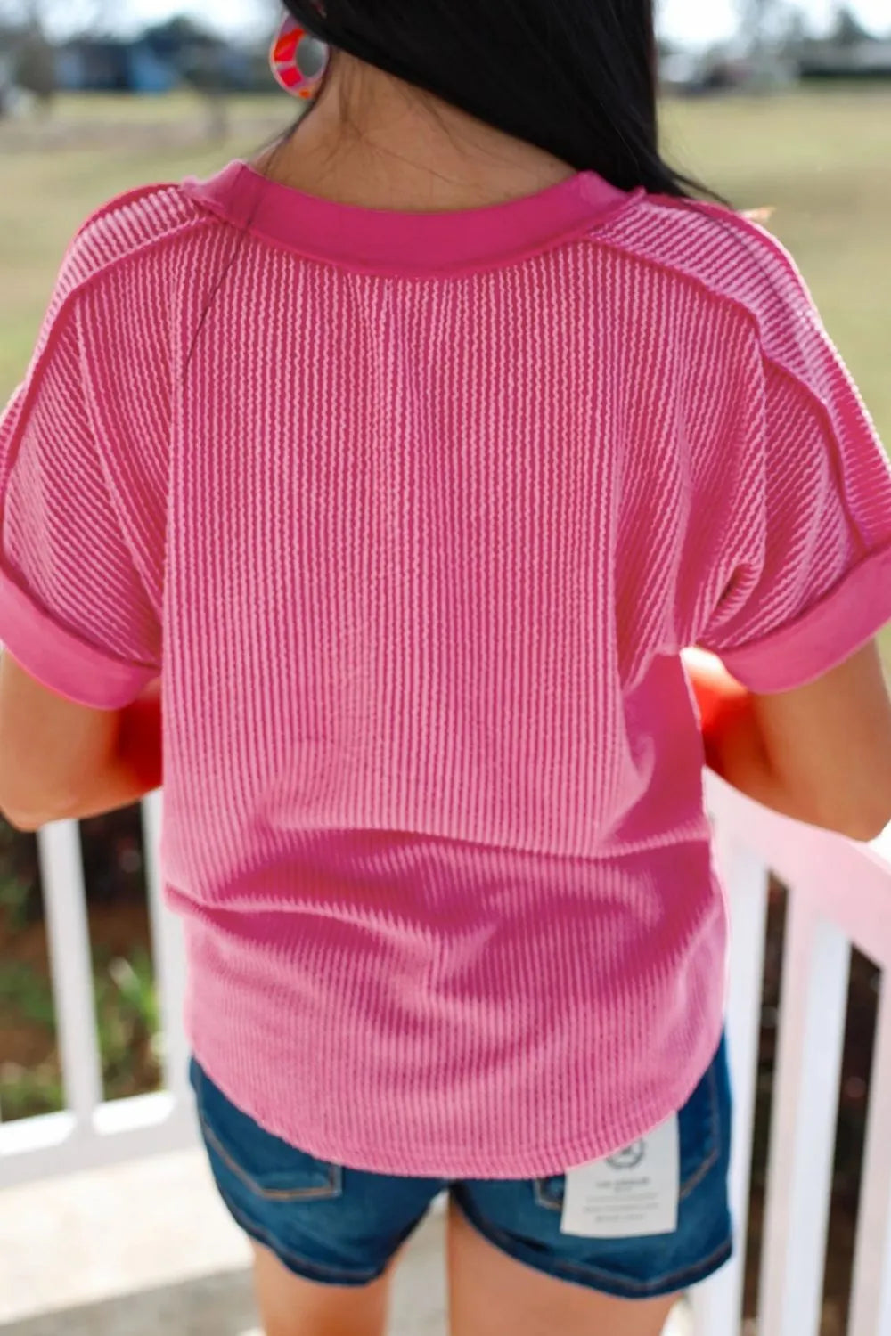 Solid V-Neck Short Sleeve T-Shirt-Tops-Krush Kandy, Women's Online Fashion Boutique Located in Phoenix, Arizona (Scottsdale Area)