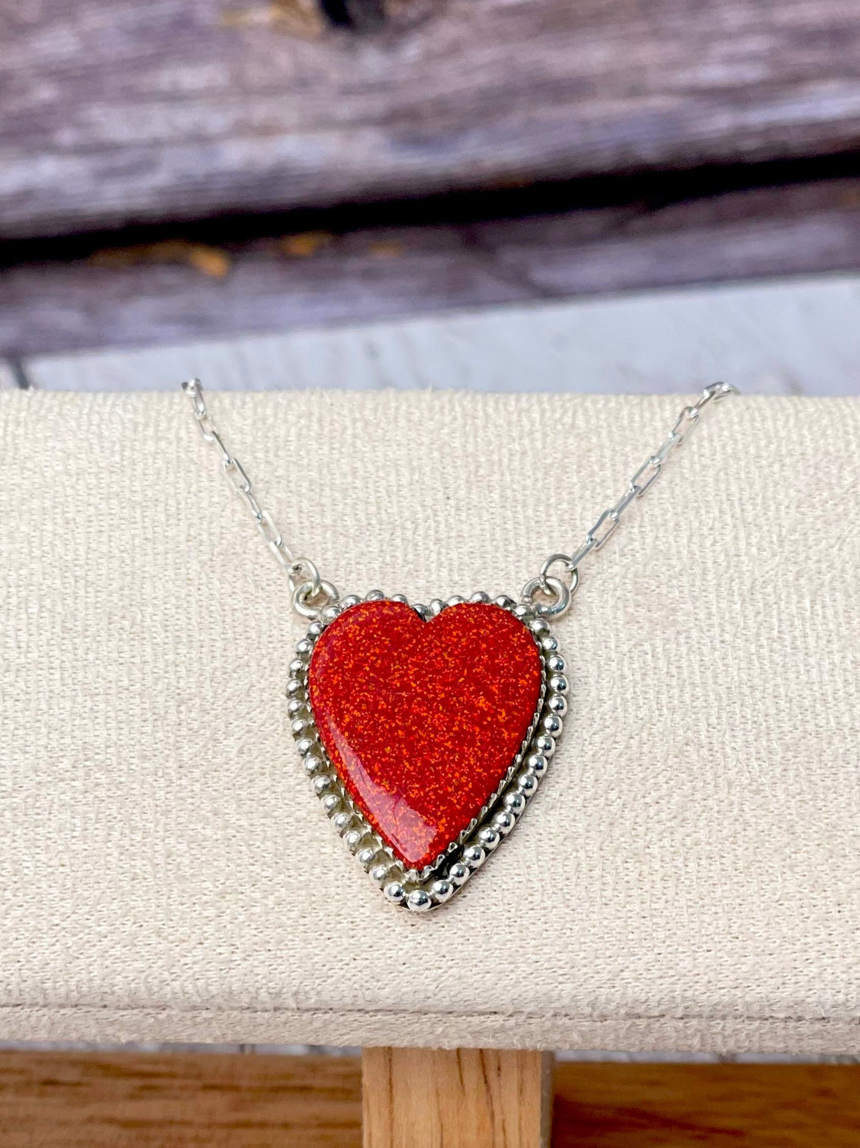 Long Heart Stone Slab Necklace MADE TO ORDER-Necklaces-Krush Kandy, Women's Online Fashion Boutique Located in Phoenix, Arizona (Scottsdale Area)