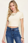 Everyday Essential Ribbed Crop Tee-Krush Kandy, Women's Online Fashion Boutique Located in Phoenix, Arizona (Scottsdale Area)
