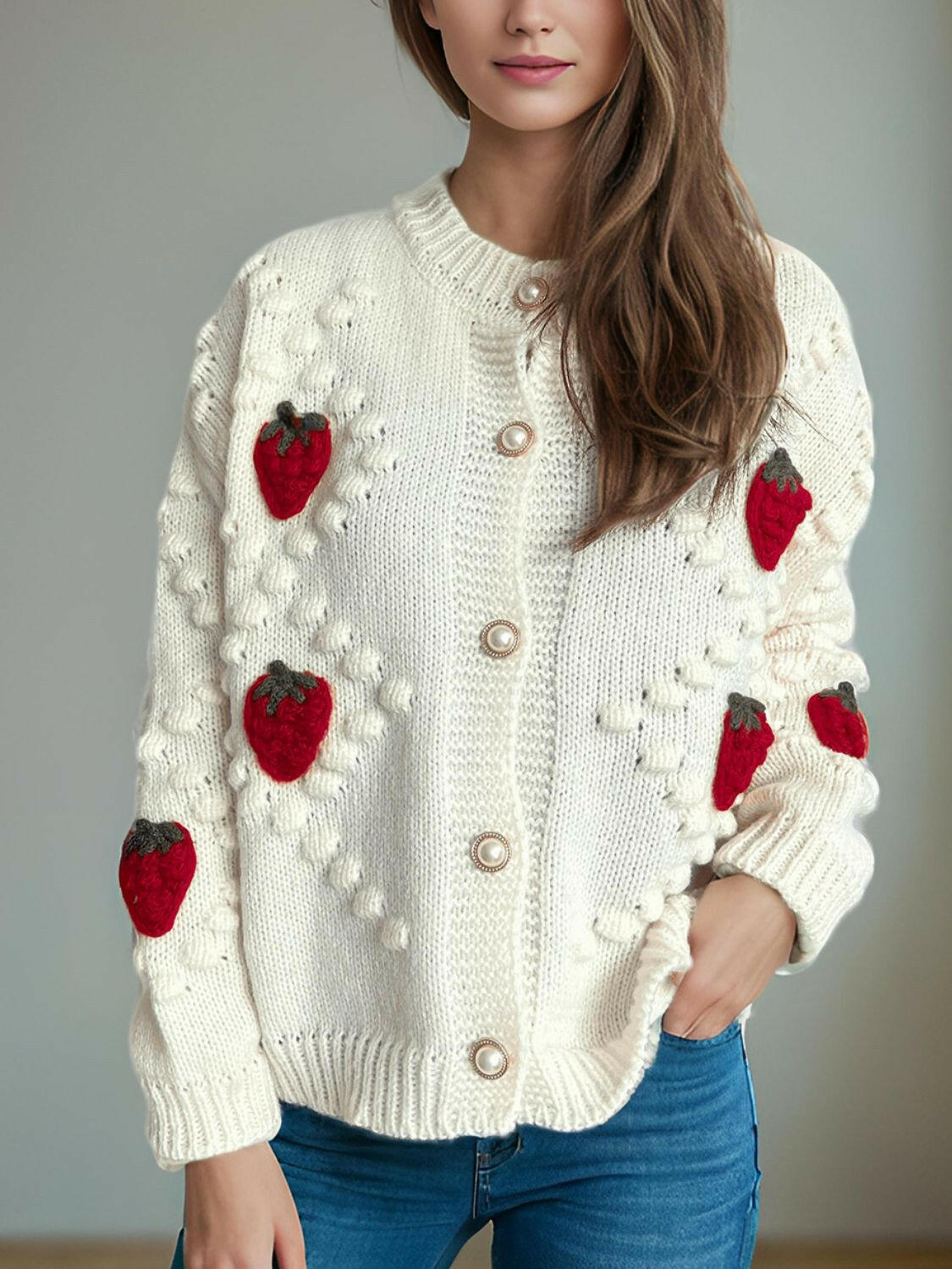 カーディガン Crillon Boucle Cardigan herlipto Random Ribbed Knit Cardigan（カーディガン/ボレロ）｜Her lip to