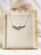 Celestial Spring Moonstone Tilted Pear Bar Necklace-Necklaces-Krush Kandy, Women's Online Fashion Boutique Located in Phoenix, Arizona (Scottsdale Area)