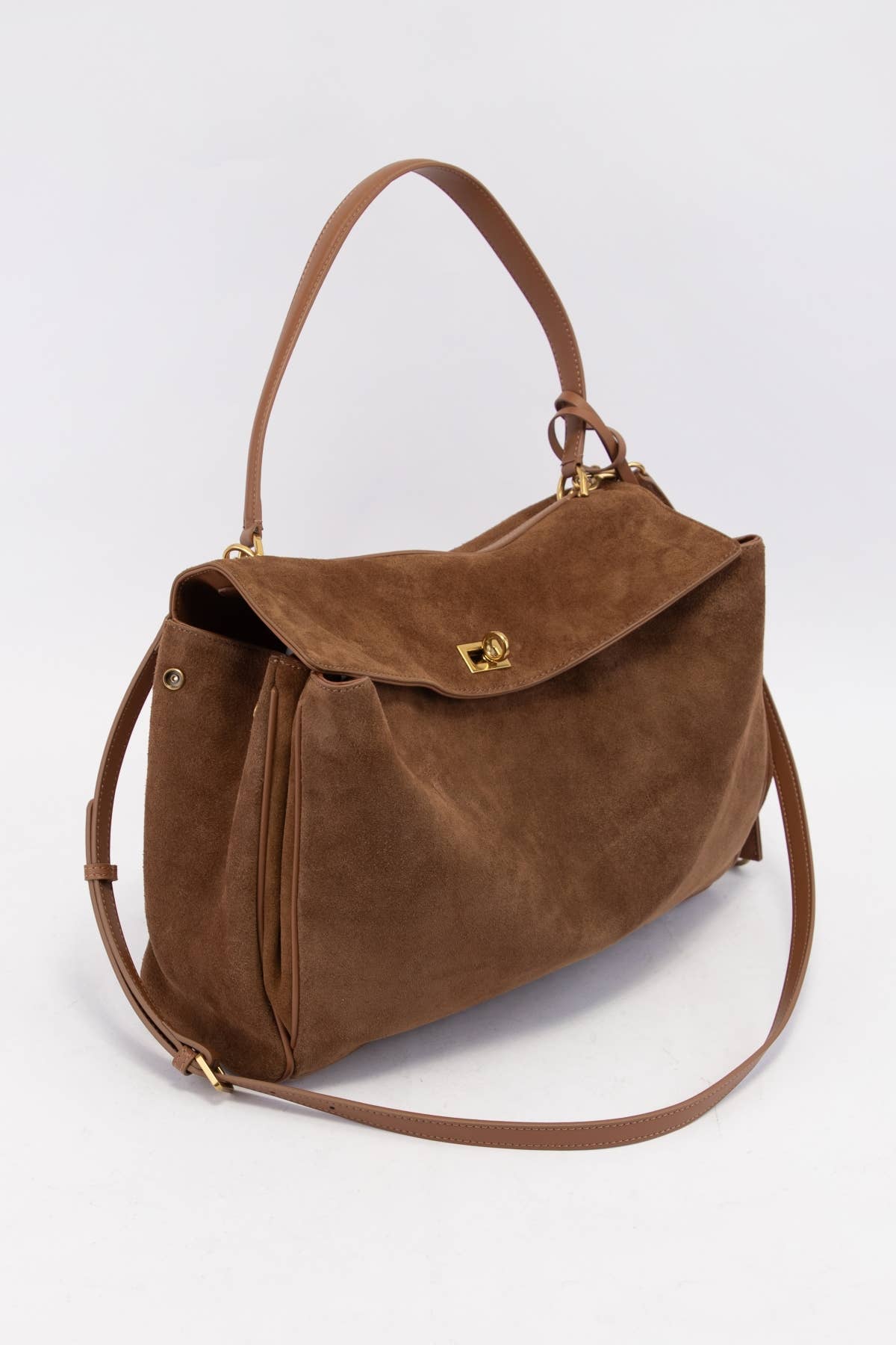 Genuine Suede Turn-Lock Satchel-handbags-Krush Kandy, Women's Online Fashion Boutique Located in Phoenix, Arizona (Scottsdale Area)