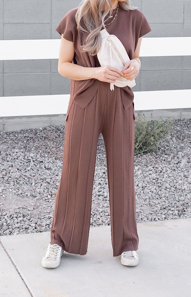 Ultimate Luxe Stretchy Tee & Pant Set-2 Piece Outfit Sets-Krush Kandy, Women's Online Fashion Boutique Located in Phoenix, Arizona (Scottsdale Area)