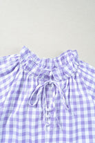 Gingham Ruffle Tiered Mini Dress-Dresses-Krush Kandy, Women's Online Fashion Boutique Located in Phoenix, Arizona (Scottsdale Area)