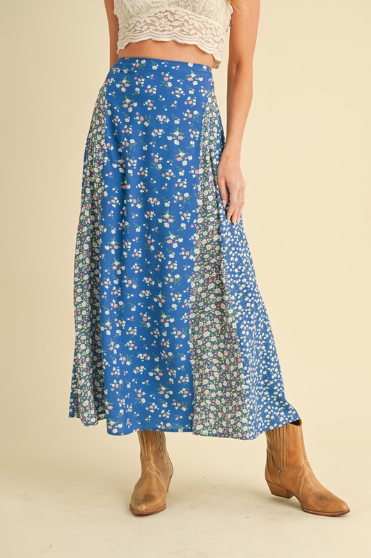 Floral Patchwork Maxi Skirt-Skirts-Krush Kandy, Women's Online Fashion Boutique Located in Phoenix, Arizona (Scottsdale Area)