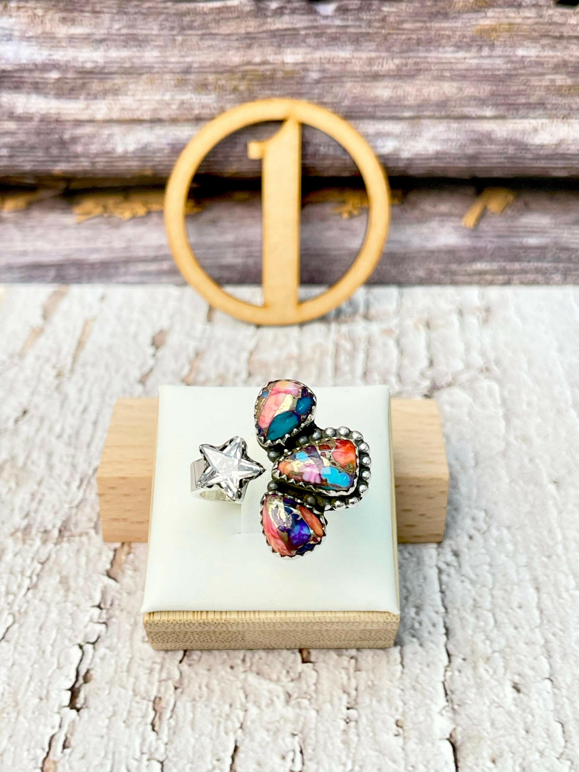 Shooting Star Floating Stone Ring-Ring Sizers-Krush Kandy, Women's Online Fashion Boutique Located in Phoenix, Arizona (Scottsdale Area)