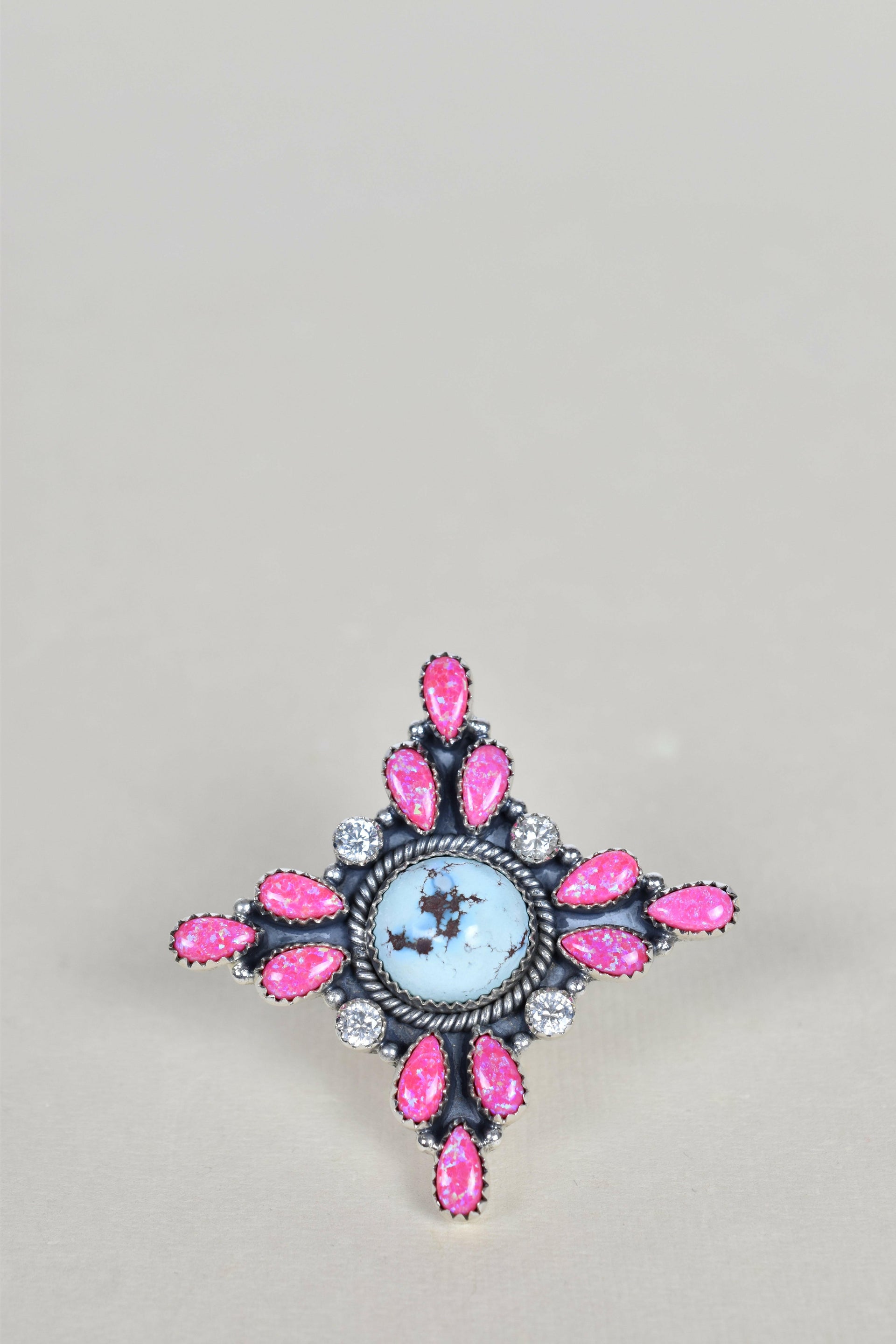 Golden Hills, Neon Opal and Crystal One of A Kind Ring-Cluster Rings-Krush Kandy, Women's Online Fashion Boutique Located in Phoenix, Arizona (Scottsdale Area)