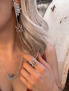 Half Web Single Stone Necklace | Krush Original-Drop Earrings-Krush Kandy, Women's Online Fashion Boutique Located in Phoenix, Arizona (Scottsdale Area)